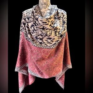 Paisley and Ikat Patterned Elegant Large 28” x72” Shawl Scarf Wrap